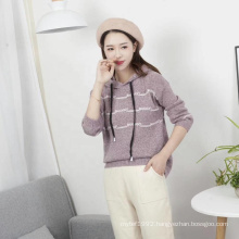 Autumn Winter Long Sleeve Women knit pullover sweater hoodie casual loose letter sweaters